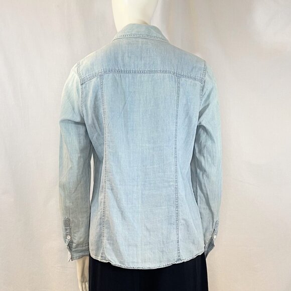 Denim Shirt With Crosshatch Stitching | Sonoma - Picture 4 of 7